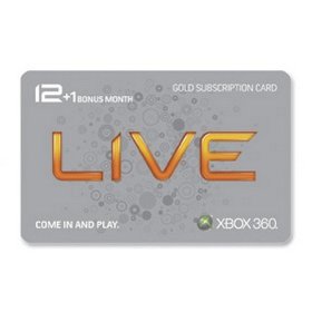 Show details of Xbox 360 Live Subscription Gold Card.