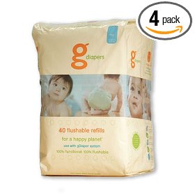 Show details of gDiapers Flushable Refills, Small, 40-Count Bags (Pack of 4).
