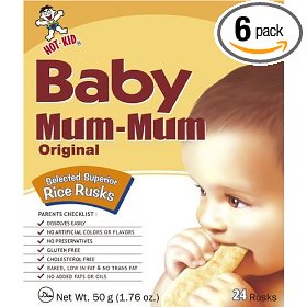 Show details of Hot Kid Baby Mum-Mum Original Rice Rusk, 1.76-Ounce Box Package of 24 (Pack of 6).