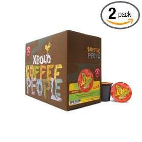 Show details of Coffee People K-Cup Dark Roast, Extra Bold Jet Fuel, 24-Count Boxes (Pack of 2).