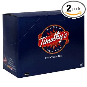 Show details of Timothy's World Coffee, German Chocolate Cake, K-Cups for Keurig Brewers, 24-Count Boxes (Pack of 2).