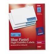 Show details of Avery 5980 Laser labels, rectangle, 1 x 2-5/8, pastel blue , 750/pack.