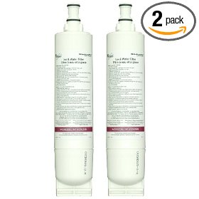 Show details of Whirlpool 4396508P KitchenAid Side-by-Side Refrigerator Quarter Turn Water Filter, 2-Pack.