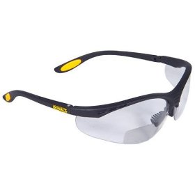 Show details of Dewalt DPG59-115C Reinforcer Rx-Bifocal 1.5 Clear Lens High Performance Protective Safety Glasses with Rubber Temples and Protective Eyeglass Sleeve.