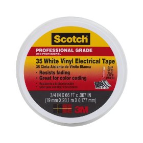 Show details of Scotch #35 Electrical Tape 10828-BA-10, 3/4-Inch x 66-Foot x 0.007-Inch, White.