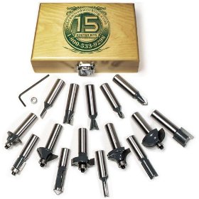 Show details of MLCS 8377 Router Bit Set with Carbide tipped, 1/2-Inch Shank, 15-Piece.