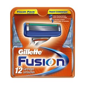 Show details of Gillette Manual Cartridge, Fusion, 12-Count Packages.