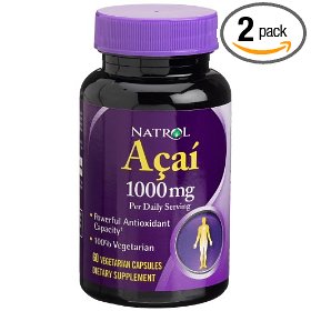Show details of Natrol Acai 1000 mg Capsules, 60-Count Bottles (Pack of 2).
