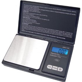 Show details of American Weigh AMW-100 Precision Digital Pocket Scale 1543 x 0.1 grain and 100 x 0.01 gram Silver.