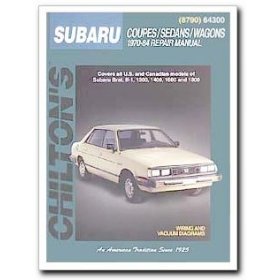 Show details of Chilton Subaru Coupes / Sedans / Wagons (70 - 84) Manual.