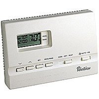 Show details of Robertshaw 9600 Programmable (5+2 day) 1 Heat/1 Cool Battery Powered Thermostat.