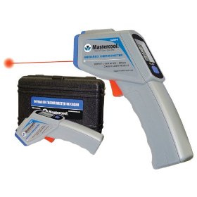 Show details of Mastercool MSC52224A Infrared Thermometer in Case with FREE MSC52220 Analog Thermometer.