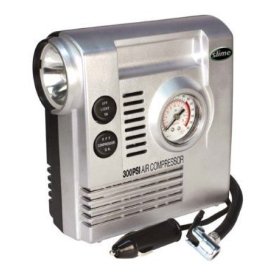 Show details of Slime COMP03 12-Volt Air Compressor with Gauge and Light (300 PSI).