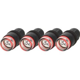 Show details of Set of 4 Automatic Tire Pressure Indicator Valve Safety Caps - 36 PSI - Check Air Pressure with Quick Glance!.