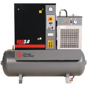Show details of - Chicago Pneumatic Quiet Rotary Screw Air Compressor with Dryer - 5 HP, 230 Volts, 3 Phase, Model# QRS5.0HPD.