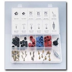 Show details of FJC R12 and R134a Valve Core and Cap Assortment.