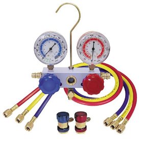 Show details of Mountain 8204 R-134a Aluminum Manifold Gauge Set with Couplers.