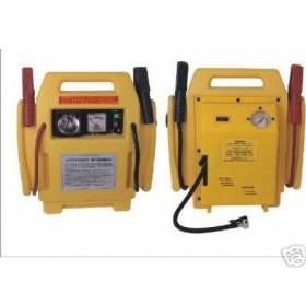 Show details of 12 Volt Jump Start Kit with Air Compressor and Power Supply.