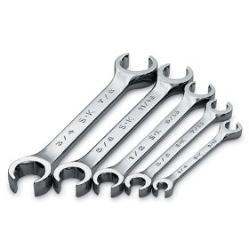 Show details of SK 381 SuperKrome 5 Piece 6 Point 1/4-inch to 7/8-Inch Flare Nut Wrench Set.
