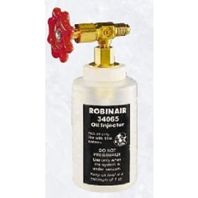 Show details of Robinair 34065 R-134a Oil Injector with 1/2" Acme Fitting.