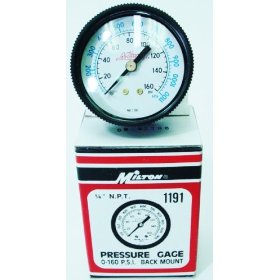 Show details of Milton Air Pressure Gauge - 1/4in, 160 PSI.