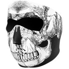 Show details of Zan Headgear Full Face Neoprene Mask Skull Face Black/White OSFA.
