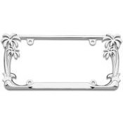 Show details of Palm Tree License Plate Frame (Chrome Metal).