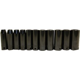 Show details of Porter-Cable PTA9 1/2-Inch SAE Deep Impact Socket Set, 12-Piece including case.