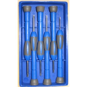 Show details of TORX 6pc Mini-screwdriver set w/plastic case.