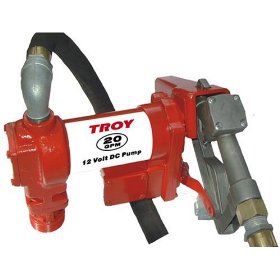 Show details of Troy 20 GPM 12 Volt DC High Flow Fuel Gas Diesel Drum Transfer Pump.