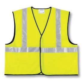 Show details of MCR Safety CVCL2SLL Safety Vest, Class 2, Poly Lime Green with 3M Reflective Stripe, Large.