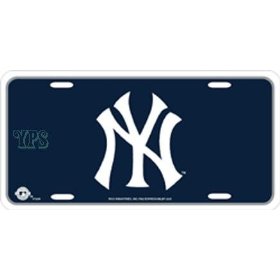 Show details of New York Yankees Blue Metal License Plate.