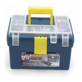 Show details of Wilmar W54012 12 1'2" Plastic Tool Box with Organizer.