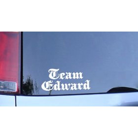 Show details of Team Edward white vinyl sticker for twilight and vampire fans.