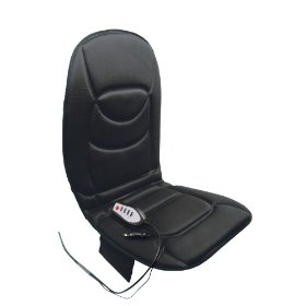 Show details of 12V, Seat/Back Cushion, 5 Motor, Heated (lower back) & Massaging, Black.