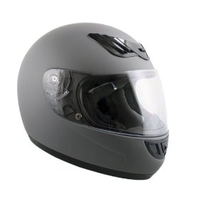 Show details of Advanced Hawk Vented Matte Grey Full Face Motorcycle Helmet - Size : Large.
