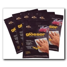 Show details of The Glosser Microfiber Cleaning Wipes with Wax, 5 wipes per pkg., CASE OF 6 packages.