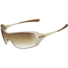Show details of Oakley Women's Polished Gold Dart Sunglasses with VR50 Brown Gradient Lenses 05-663.