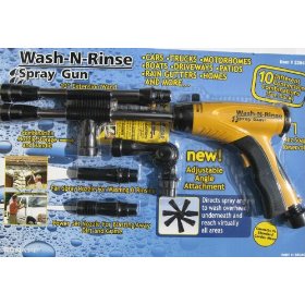 Show details of Bon-Aire Wash-N-Rinse Yellow Spray Gun Pack - 10 Different Connections Combos.