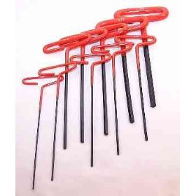 Show details of Allen Wrench Set, 10 Pc. Heavy Duty, Extra Long 9" T-handle, Metric Sizes.