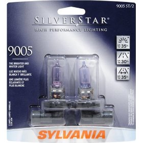 Show details of Sylvania 9005ST BP 8 Twin SilverStar High Performance Halogen Headlight Bulb.