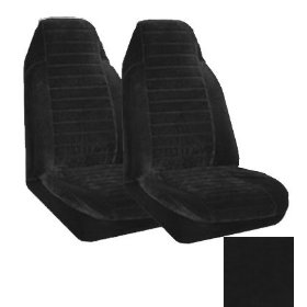 Show details of Set of 2 Universal Fit High Back Encore Pattern Front Bucket Seat Cover - Black.