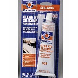 Show details of Permatex 80050 #66 Clear Silicone Adhesive Sealant, 3 oz. Tube.