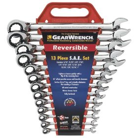 Show details of Gear Wrench 9509 13 Piece Reversible Combination Ratcheting Wrench Set-SAE.
