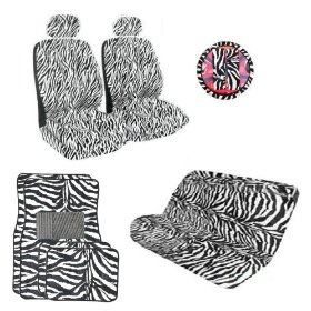 Show details of 12 Piece Safari Zebra Animal Print Auto Interior Gift Set.