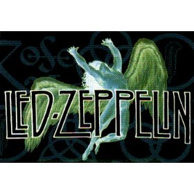 Show details of Led Zeppelin - Swan Song Logo on Black Rectangle - Sticker / Decal.