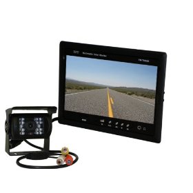 Show details of 120 Angle Mounted Box Backup Camera with a 7" monitor (Dash mount included).