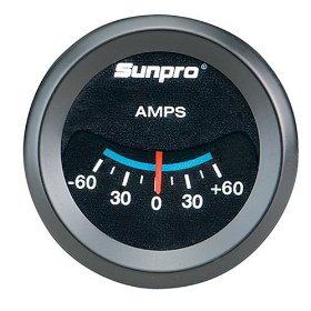 Show details of Sunpro CP7981CustomLine Electrical Ammeter - Black Dial.