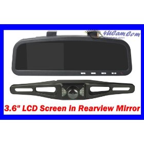 Show details of 4UCam REARVIEW MIRROR 3.6" TFT Color monitor + Wireless Backup Camera w/ Night Vision.