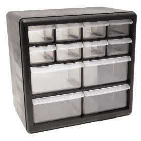 Show details of HOMAK HA01012001 12-Drawer Plastic Parts Organizer.